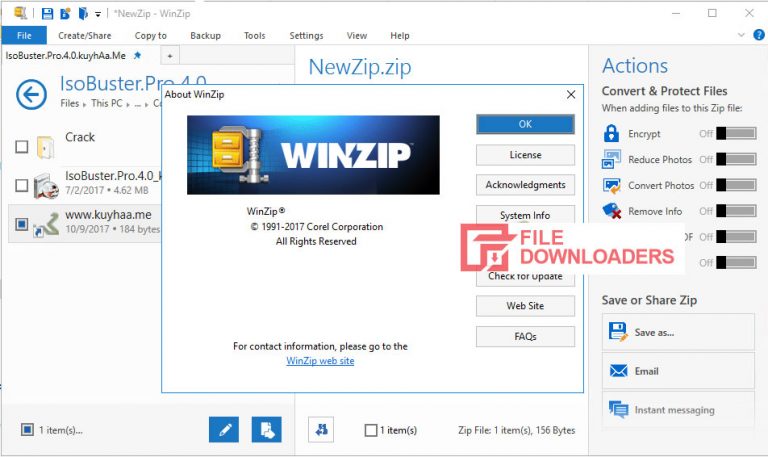 winzip folder download