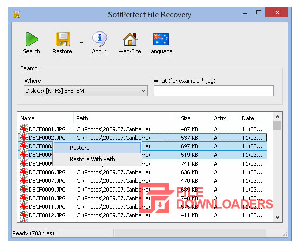 SoftPerfect File Recovery for Windows PC